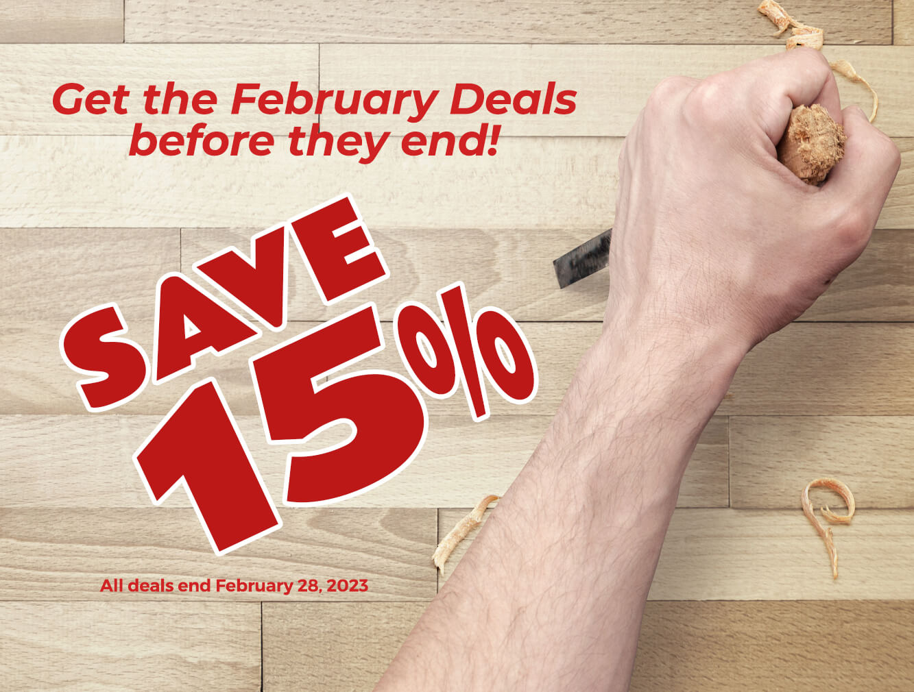 Save 15% end of
February Deals!