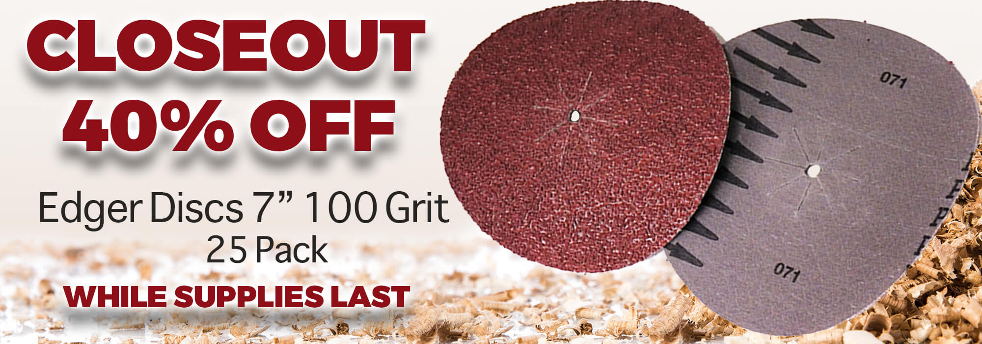 40% Off Edger Discs 7in 100 Grit 25 Pack