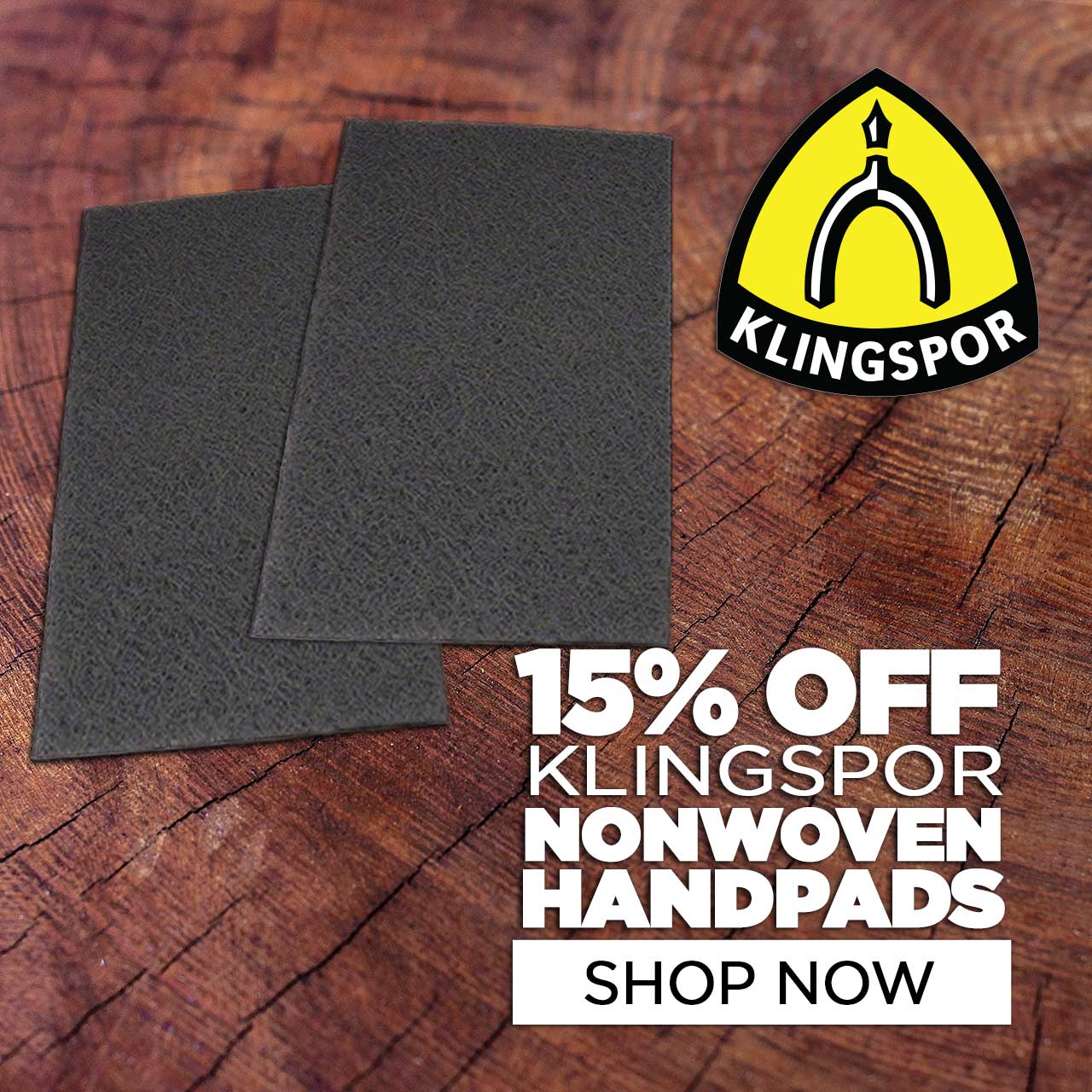 15% Off Klingspor Nonwoven Handpads
